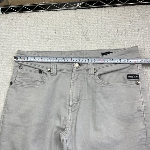 Black Bull Jeans Men’s Sz 33 Light Gray Denim Skinny Fit Slim Straight Casual - Picture 10 of 12